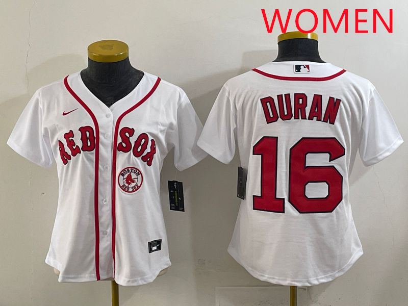 Women 2025 Boston Red Sox #16 Duran White Game Nike MLB Jersey style 7